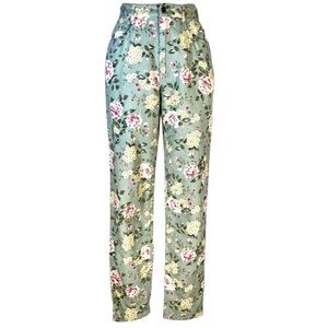 Talbots Floral High-Waisted Linen Cotton Pants | Sz 14